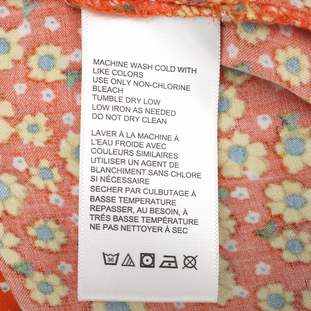Urban Outfitters Dress Womens Medium Orange Yellow Floral Stretch Side Zip Lined - Picture 13 of 14